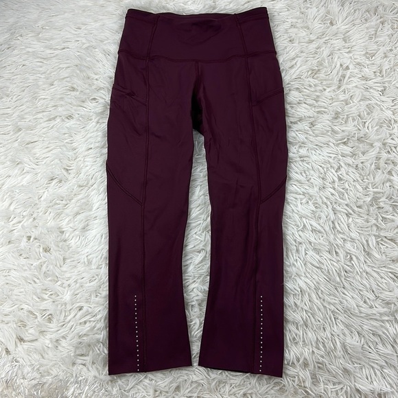 Lululemon Fast & Free Crop II (Nulux 19"") Dark Adobe - Picture 1 of 5